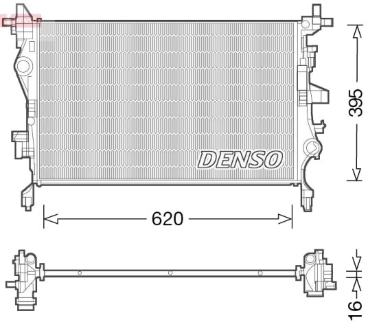 Radiator motorkjøling DENSO DRM06036 Radiator motorkjøling DENSO DRM06036