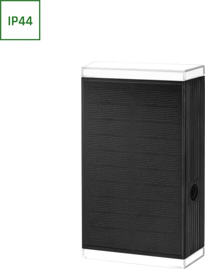Spectrum Lumina Dublo solcelle vegglampe 3000K 1800mAh 16x10cm sort kant inkl. lyskilde Dimbar : Ikke dimbar Kulør : Varm