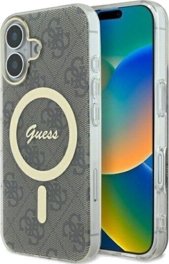 Guess IML 4G MagSafe Deksel til iPhone 16 Plus - Brun