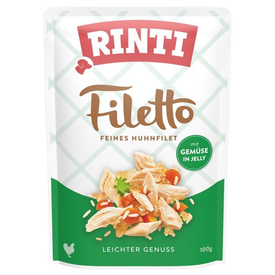 Økonomipakke Rinti Filetto Pouch In Jelly 48 X 100 G Kylling Med Grønnsaker