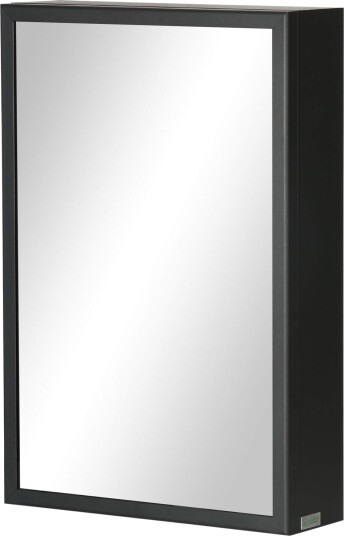 Speilskap Baderomsskap med 3 etasjer Medisinskap Veggskap for soverom Svart 40 x 12 x 60 cm