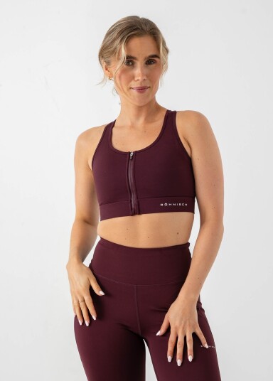 Röhnisch Essential Zip Sportsbra Burgunder XS