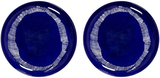 Serax Ottolenghi Feast tallerken M Ø22,5 cm 2 pakning Dark blue stripes white