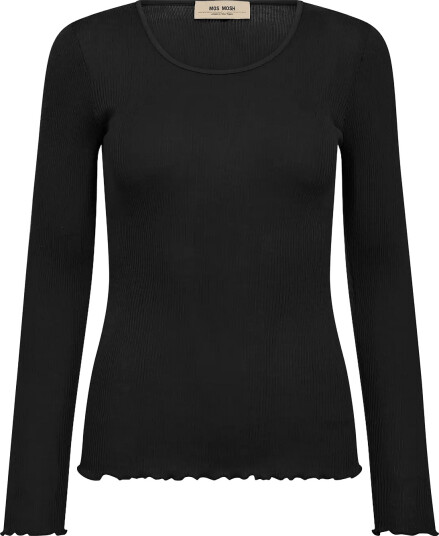 MOS MOSH Mmelaine Seamless Silk O Ls Tee Black S/M