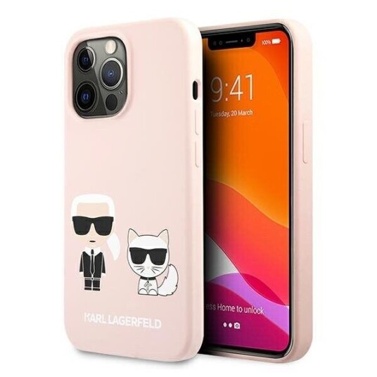 Karl Lagerfeld Silikon Mobildeksel iPhone 13 Pro - Karl & Choupette - Rosa