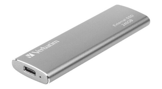 Verbatim Vx500 Ekstern 240GB SSD USB 3.1 Gen 2 med Type-C Grå