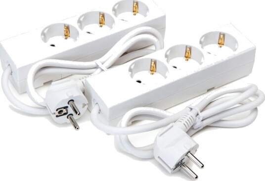 Luxorparts Grenuttak 3-veis 1 m 2-pakning Hvit