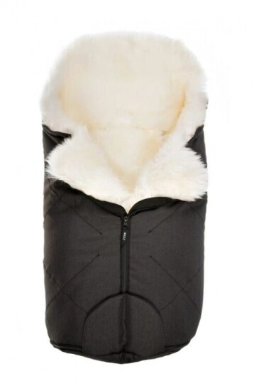 BOZZ Vognpose Small Lammeskinn langharet Sort Melange - white BOZZ Vognpose Small Lammeskinn langharet Sort Melange - white