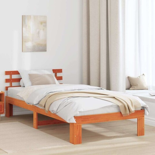  Furu Sengestamme Vokset brun Massivt furutre 75 x 190 cm