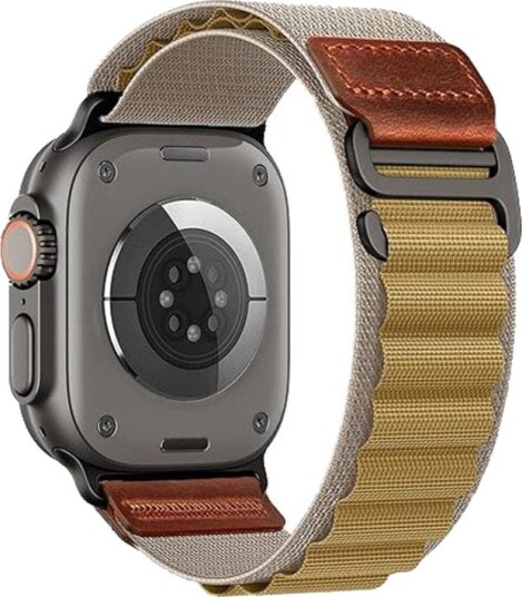 Nylonarmbånd til Apple Watch 44/45/46/49 mm – Wheat / Alpina Loop / Nylonarmbånd