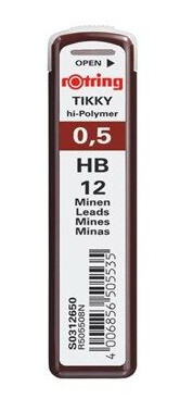 Rotring Lead Refills Hi-Polymer for Fine Mechanical Pencils 0.5mm B