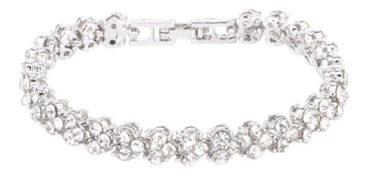 Klassisk Armbånd med Strass - Sølv Klassisk Armbånd med Strass - Sølv