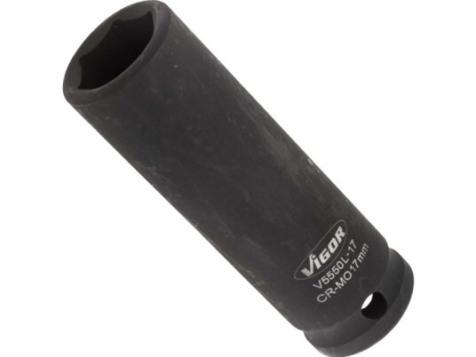 Vigor 1/2" Metrisk Stikkontakt 17 mm - Slagpipe i Matt Finish