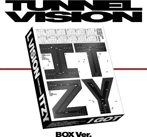 ITZY Tunnel Vision Box Version 58pg Photobook, 12pg Lyric Book, 2 Photocards, PVC Pouch + DoubleSided Photocard CD