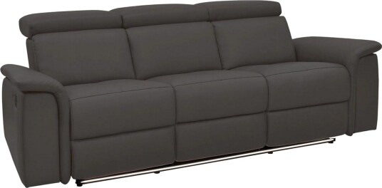 Sofa 3 seter Pareli Brun PU Manuell hvilestol Brun PU Manuell hvilestol