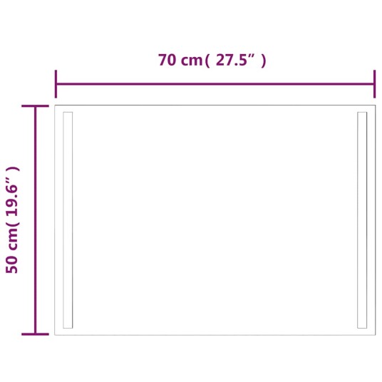 vidaXL Baderomsspeil med LED 70x50 cm