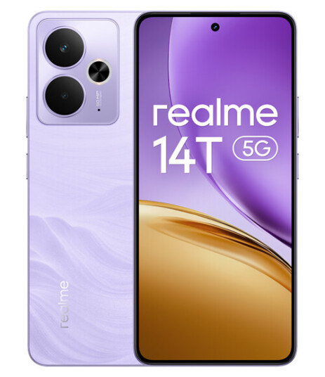 Realme 14T 5G Smarttelefon, 6.67", 50MP, 8GB RAM, 256GB - Lightning Purple
