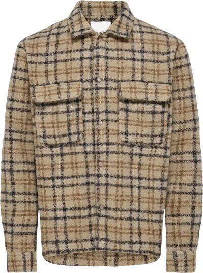 ONLY & SONS Onsluigi Ls Boucle Reg Overshirt   TWILL   S