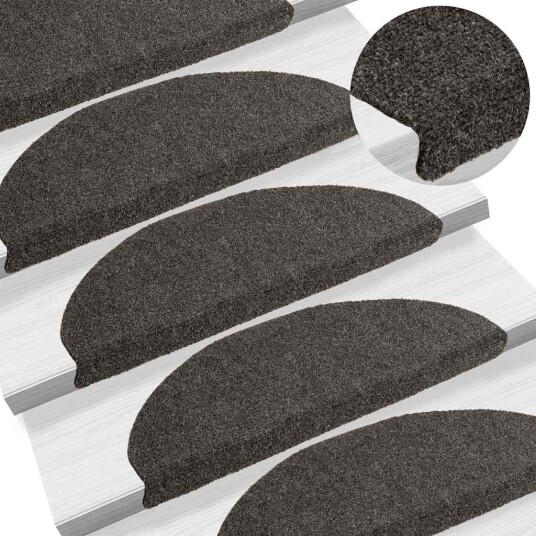 vidaXL Selvklebende trappematter 15 stk lysebrun 65x21x4cm nålestempel