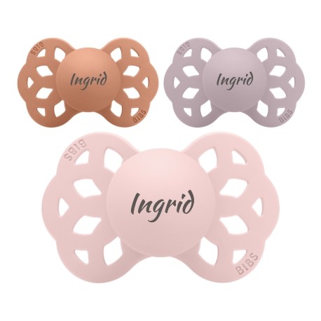 Bibs InfinityStr. 1 0-6 Mnd.Symmetrisk SilikonSmokker Med Navn