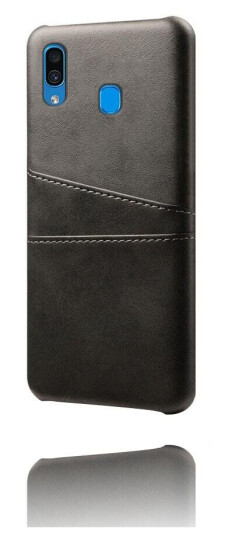 INCOVER Samsung Galaxy A30 Svart Skinn Belagt Deksel m. Kortholder