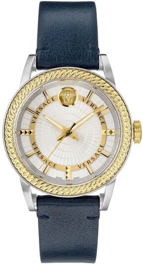 Versace Herreklokke VEPO00120 Sølvfarget/Lær Ø42 mm