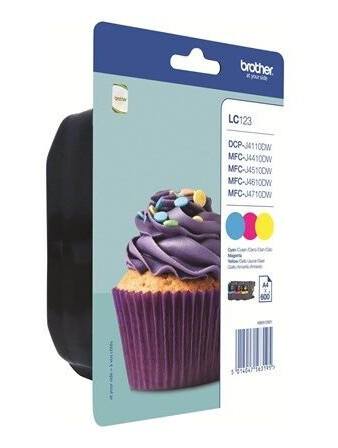 Brother LC123RBWBP / LC 123RBWBP 3-Pack Ink - Blekkpatron Blå