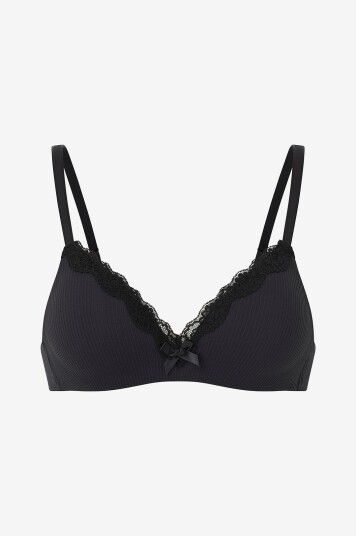 Hunkemöller   Push up BH Lola Non Wired Low Demi PU   Svart