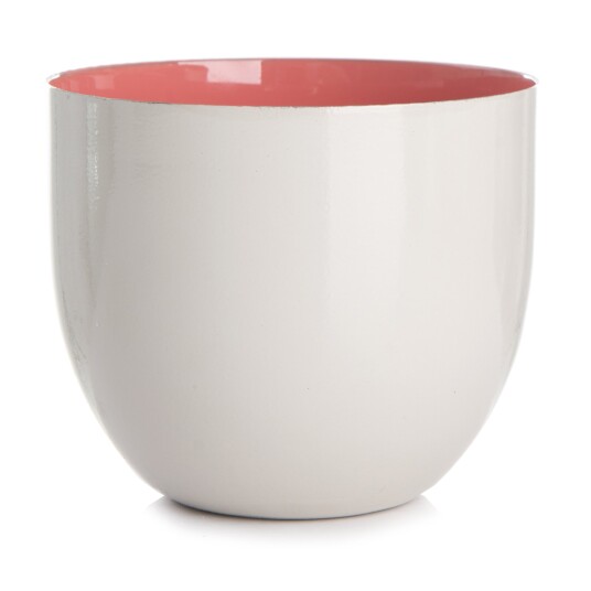 Enjoy Design Lysglass/skål beige/korall H:8cm