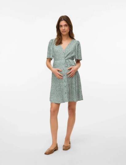Vero Moda Maternity Vmmalba Ss Short Dress Wvn Ga Green S Vero Moda Maternity Vmmalba Ss Short Dress Wvn Ga Green S