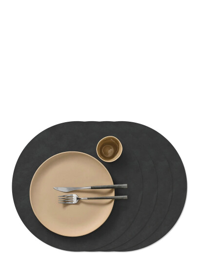 LIND DNA 4-Set Dækkeserviet Circle L Nupo - Beige - D:38CM