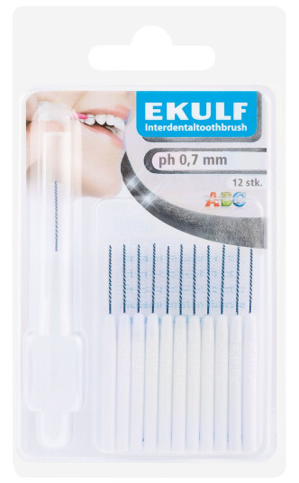 Ekulf Mellomrombørste PH-070 hvit 12 stk.