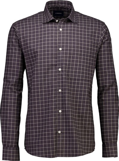 Lindbergh Brushed Check Shirt L/S Brown M
