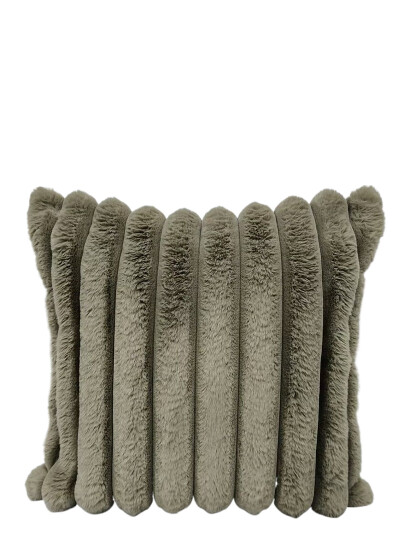 Ceannis C/C 50X50 Fake Fur Stripe Grey - Green - 50X50CM Ceannis C/C 50X50 Fake Fur Stripe Grey - Green - 50X50CM