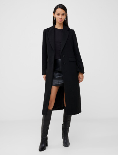 French Connection Fawn Felt Coat - Black - XL