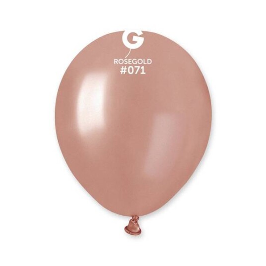 071 Gemar lateksballonger rosa gull metallisk 13cm 100stk
