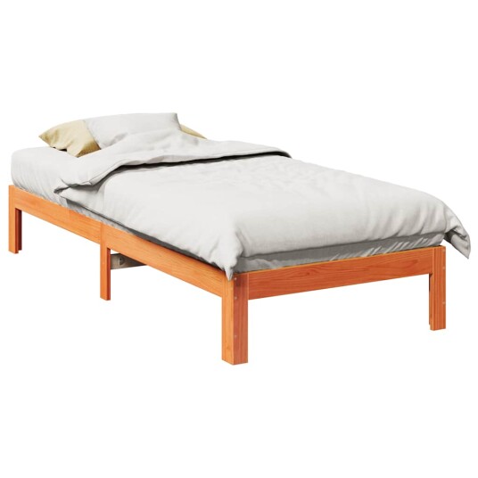  Sengeramme uten madrass voksbrun 90x200 cm heltre furu 8721158636966