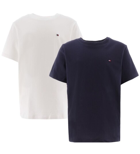 Tommy Hilfiger T-shirts 2-pak Desert Sky/White 14-16 år Tommy Hilfiger T-shirts 2-pak Desert Sky/White 14-16 år