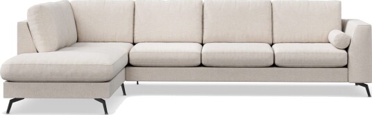 Ocean Lyx 4 seters Venstrevendt L formet Sjeselongsofa i Stoff Beige