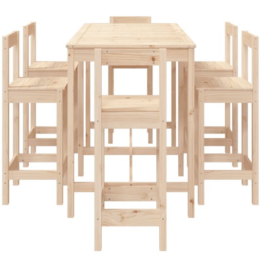 vidaXL Hagebarsett 7 deler heltre furu