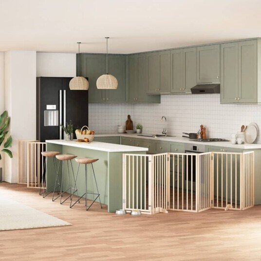 vidaXL Hundeport sammenleggbar 12 paneler 300 cm poppeltre