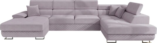 Reginia Sofa med Divan og Sjeselong 4 seter   Lilla
