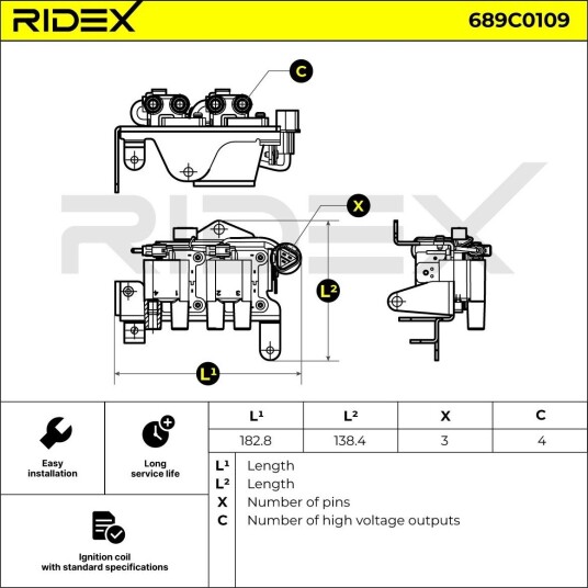 Tennspole RIDEX 689C0109