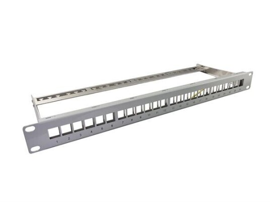 Helos 19" Modulholder Keystone 1 He 24 Port Avlastningsskinne Grå (371981)