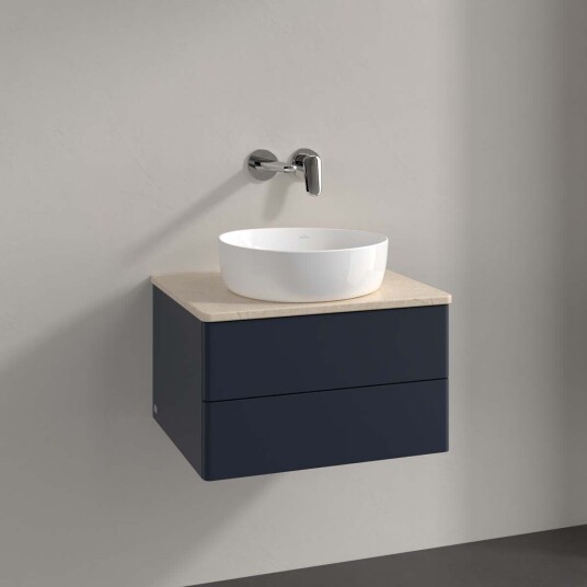 Villeroy & Boch Antao Servantskap med 2 skuffer 60x50x36 cm u/lys Blå Matt/Crème Villeroy & Boch Antao Servantskap med 2 skuffer 60x50x36 cm u/lys Blå Matt/Crème