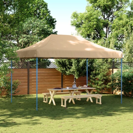  Sammenleggbart partytelt pop-up beige 440x292x315 cm 4004959