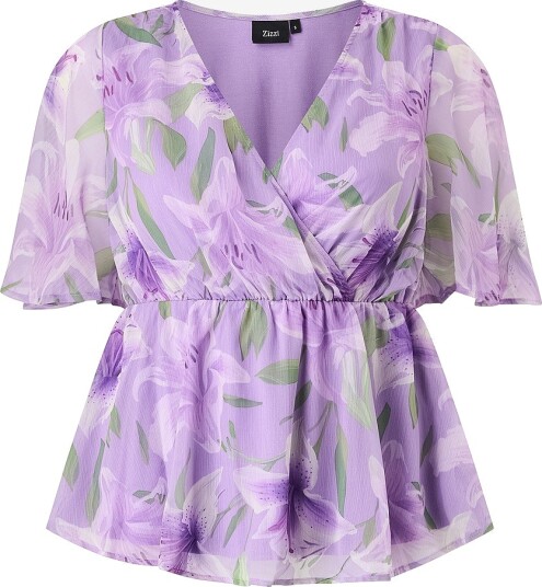 Zizzi Bluse mSaina 1/2 Blouse Rosa Zizzi Bluse mSaina 1/2 Blouse Rosa