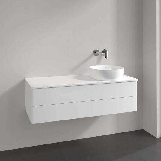 Villeroy & Boch Antao Servantskap med 2 skuffer 120x50x36 cm u/lys Hvit Matt Villeroy & Boch Antao Servantskap med 2 skuffer 120x50x36 cm u/lys Hvit Matt