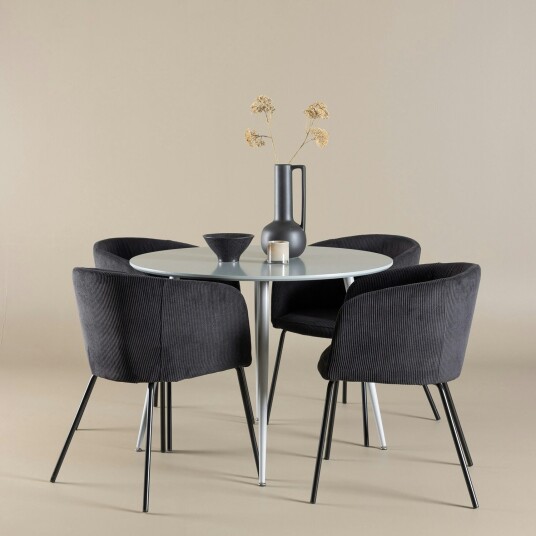 Spisegruppe Venture Home Plaza Ø100 med 4 stk Berit Stoler