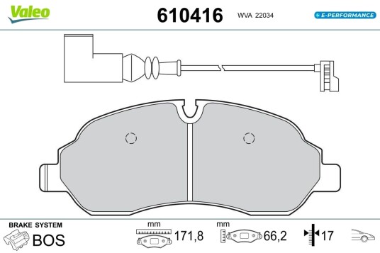 VALEO 610416 Bremseklosser